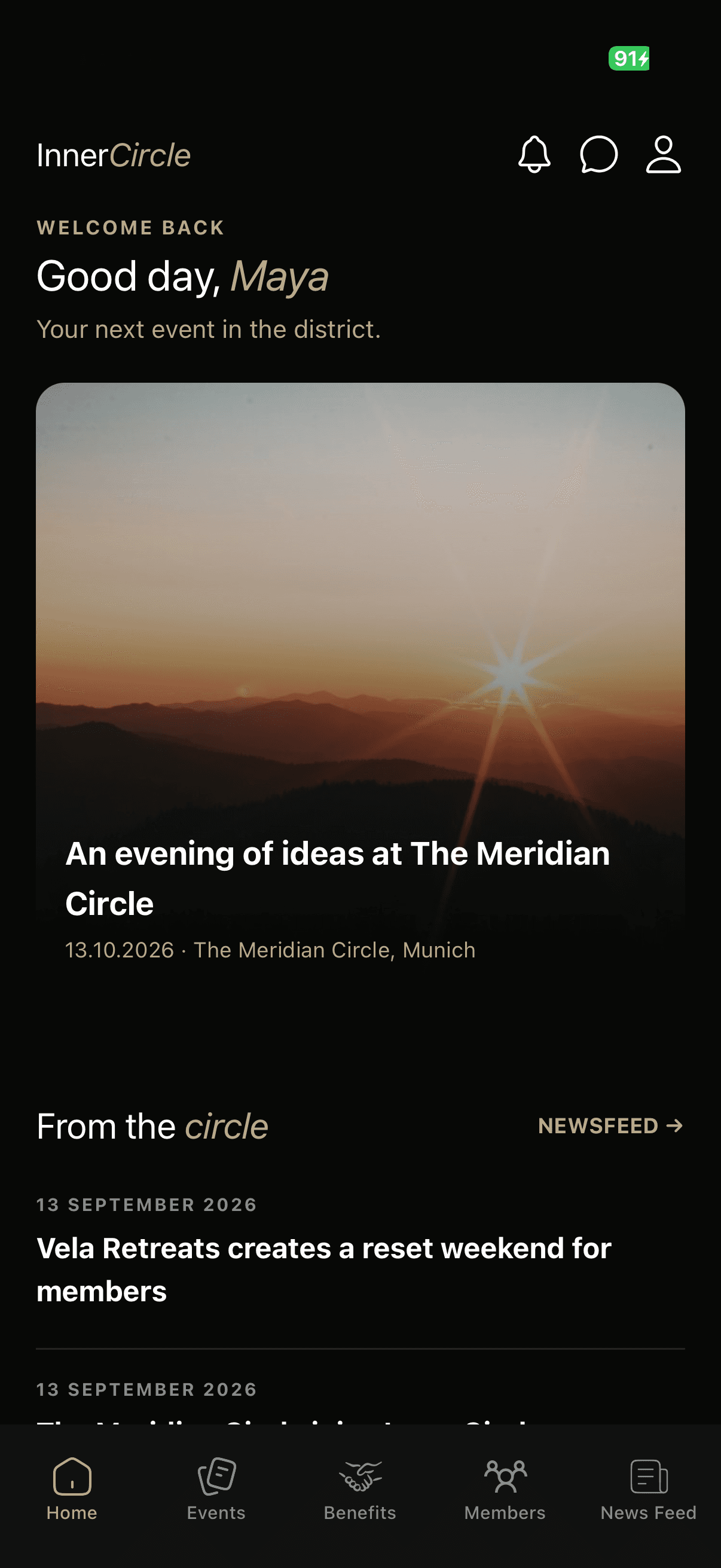 Der Circle App: Home